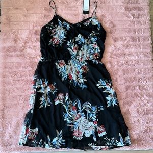 Vero Moda black floral mini dress